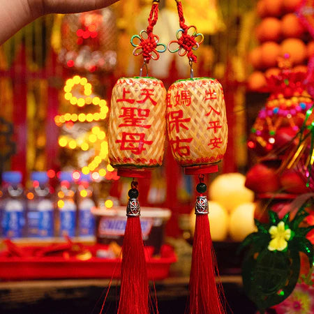 湄洲妈祖小灯笼（一对）｜会发光会唱歌·过炉开光