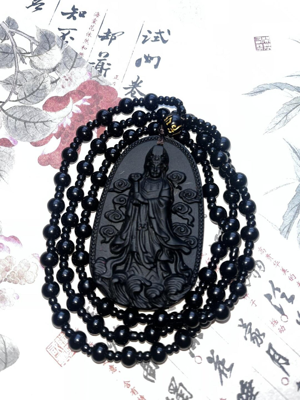 【妈祖庇护】黑曜石妈祖吊坠 经香炉开光 辟邪防身 平安吉祥