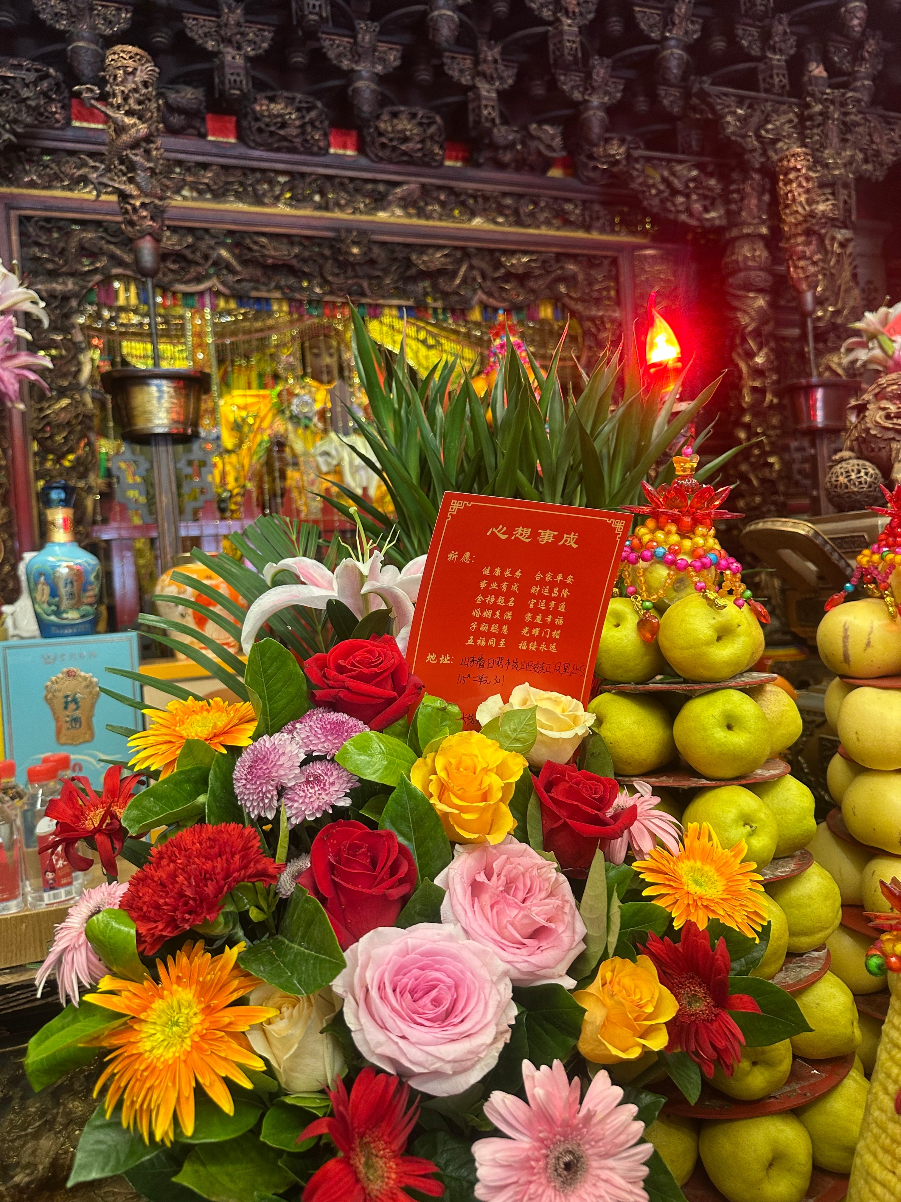 妈祖供奉果篮花篮套装 | 鲜果供奉·花篮一对 诚心礼佛