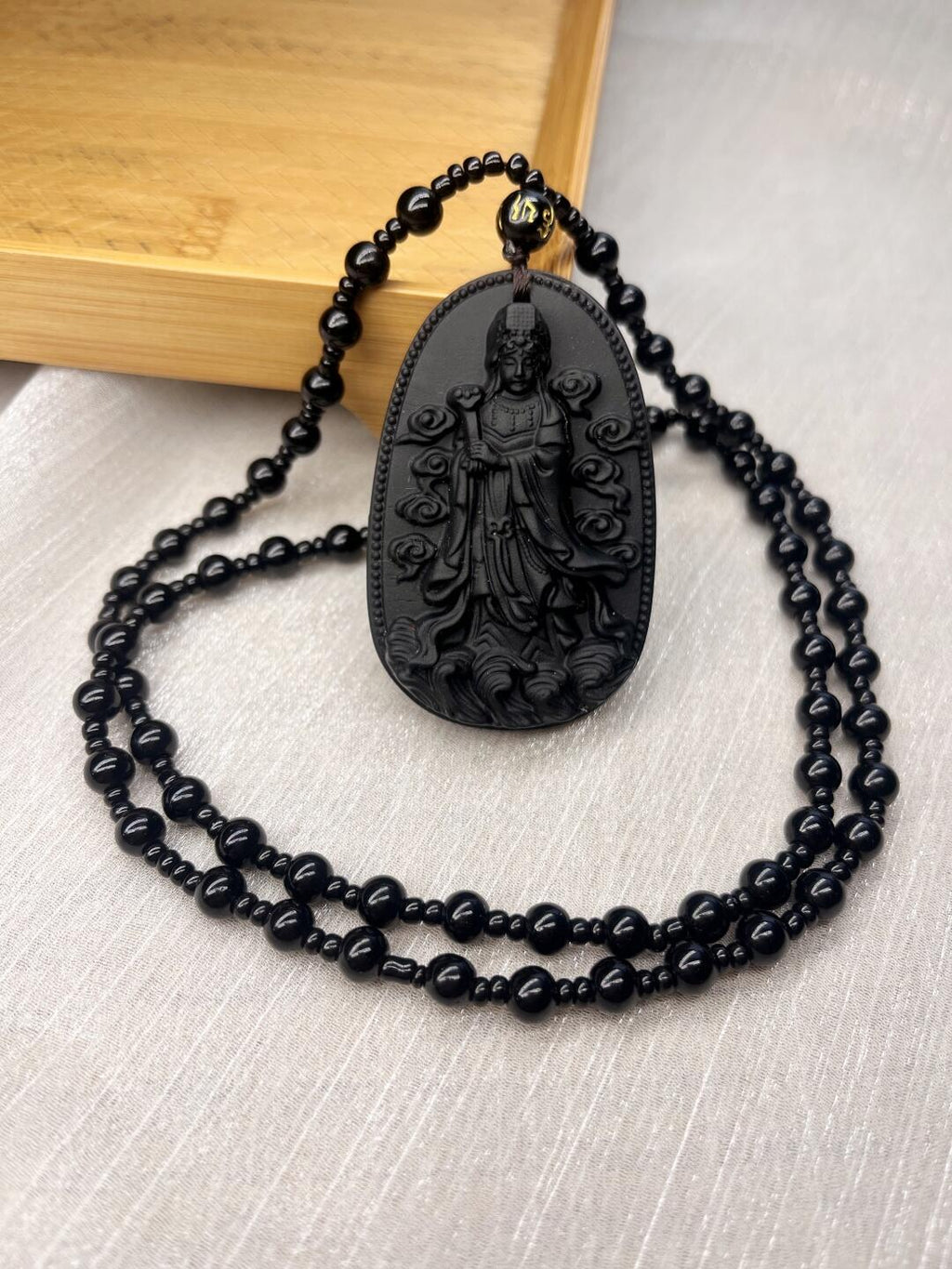 【妈祖庇护】黑曜石妈祖吊坠 经香炉开光 辟邪防身 平安吉祥